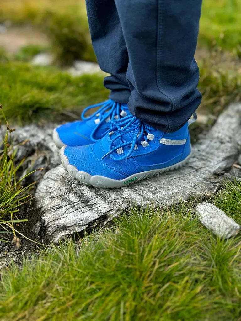 Saguaro barefoot trail shoes in bright blue