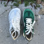 White and green chunky barefoot sneakers