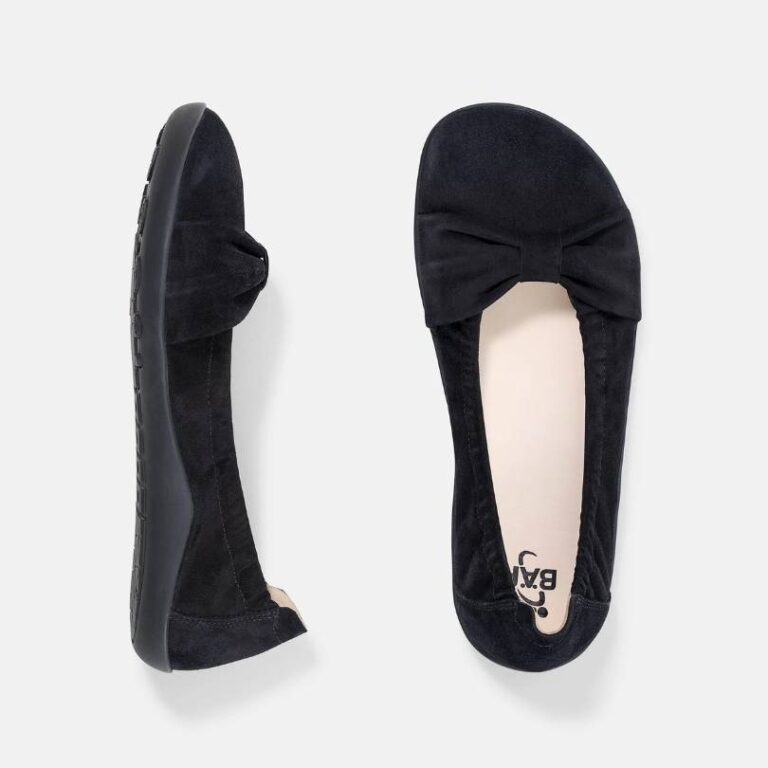 Black barefoot ballet flats, product photo
