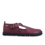 Burgundy barefoot Mary Jane shoes, product photo