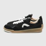 Black wide toe box sneakers, product photo