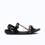 Black minimalist barefoot sandals, product photo